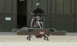 Uçan bisiklet hoverbike yeteneklerini sergiledi