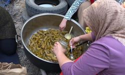 Iğdır'da kadınlar 'patlıcan reçeli' yapmaya başladı.