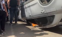 Otomobil takla attı ehliyetsiz sürücü olay yerinden kaçtı.