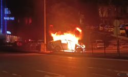 ‘Dur’ ihtarına uymadı, kaçarken araç alev aldı