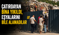 Çatırdayan bina yıkıldı, eşyalarını bile alamadılar