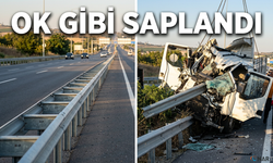 Çanakkale'de kamyon bariyerlere ok gibi saplandı