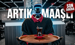 Maaşı ve izin günü olan robot garson.