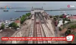 Haydarpaşa’da ortaya çıkan 1700 yıllık tarih havadan görüntülendi