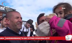 KAHRAMANMARAŞ'TA KAR ÜSTÜNDE DONDURMA KEYFİ