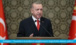 Erdoğan : "İnsanların kutsallarını aşağılamanın özgürlükle alakası yoktur"