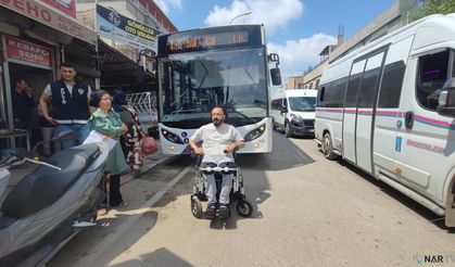 Engelli vatandaşın zor anları!