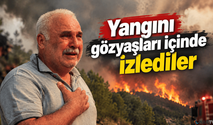 Yangın bölgesinde yürek yakan anlar