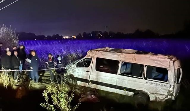 Kahramanmaraş’ta yolcu minibüs takla attı: 1 ölü, 13 yaralı