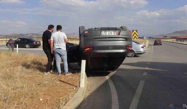 Kahramanmaraş’ta trafik kazası: Araç ters döndü