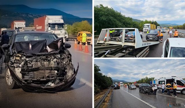 Anadolu Otoyolu'nda zincirleme kaza: 10 araç çarpıştı!