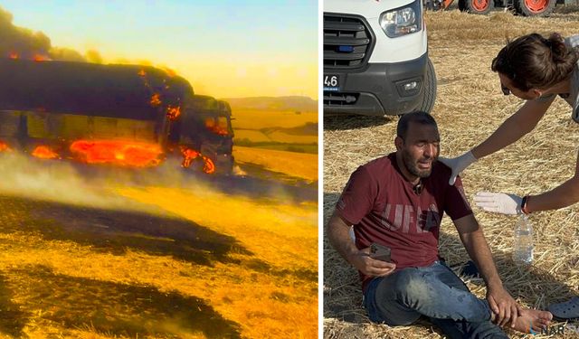 Tırı yandı, yaralandı, "Beni burada bırakın" diyerek yere yatıp ağladı.