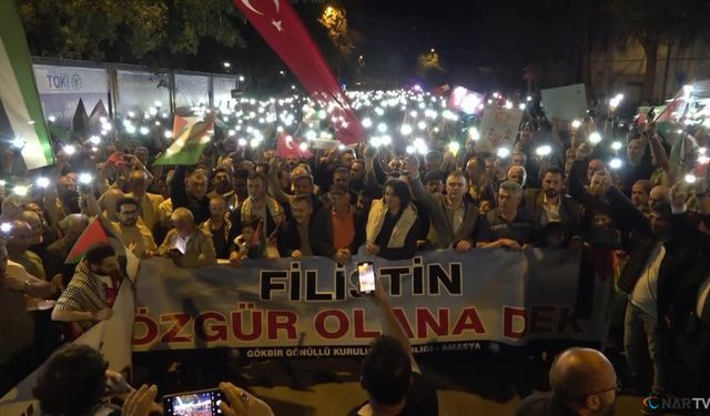 Filistin’e destek yürüyüşü düzenlendi.