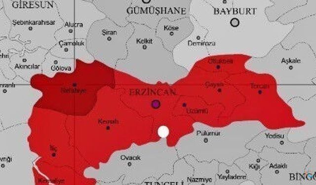 Erzincan Kemah’ta 4,9 büyüklüğünde deprem.