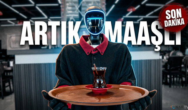 Maaşı ve izin günü olan robot garson.