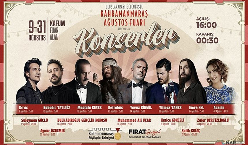 Kahramanmaraş Ağustos Fuarı’nda Büyük Konser