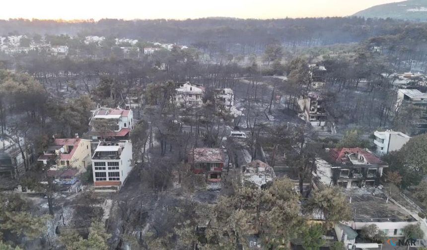 Çanakkale'de villalar kül oldu.