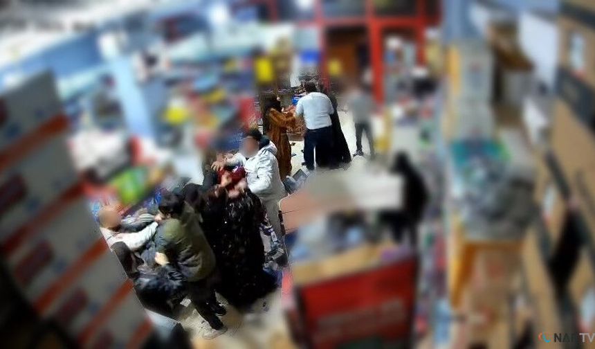 Markette kavga: Ortalık savaş alanına döndü.