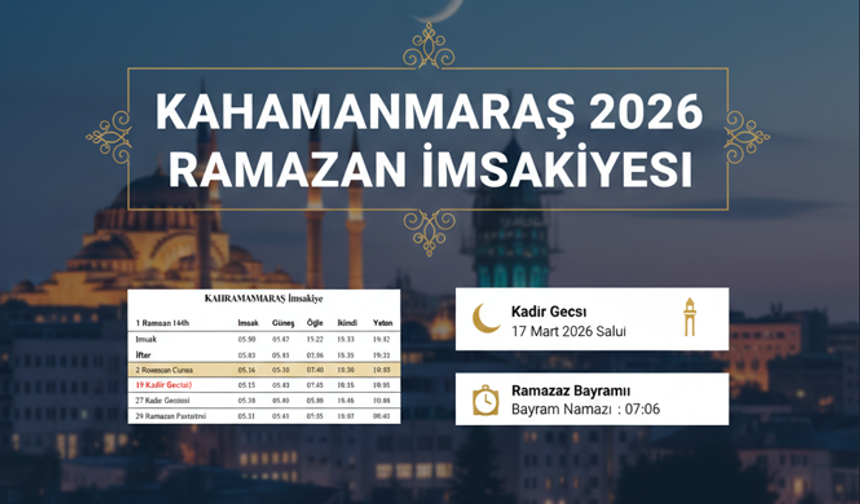 2026 Kahramanmaraş Ramazan İmsakiyesi