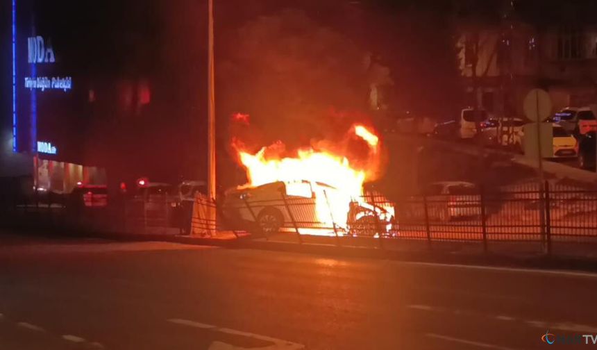 ‘Dur’ ihtarına uymadı, kaçarken araç alev aldı