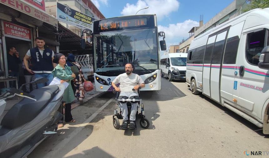 Engelli vatandaşın zor anları!