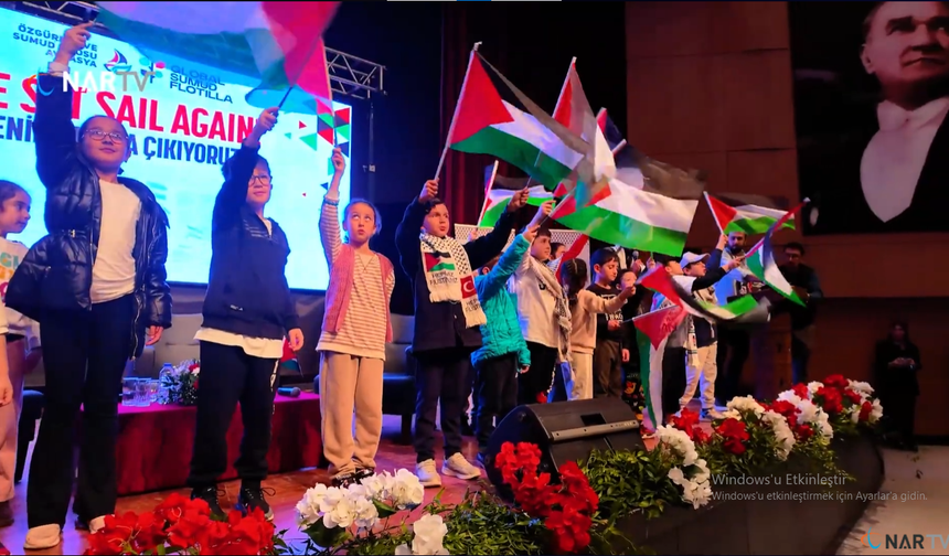 Minik yüreklerden büyük mesaj: “Filistin özgürdür, özgür kalacak"