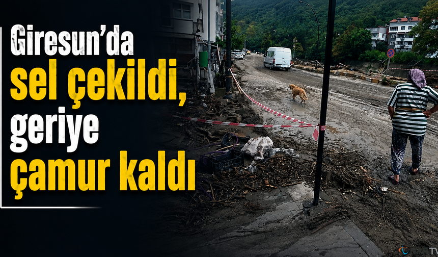 Giresun’da sel çekildi, geriye çamur kaldı