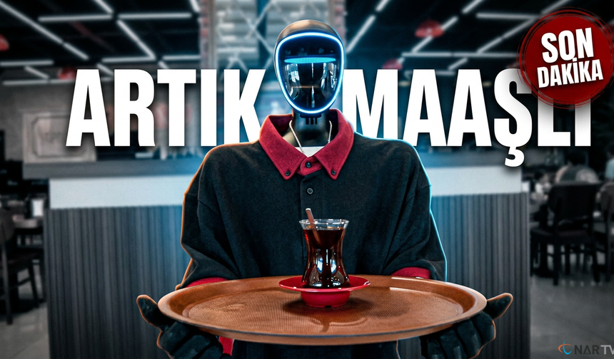 Maaşı ve izin günü olan robot garson.